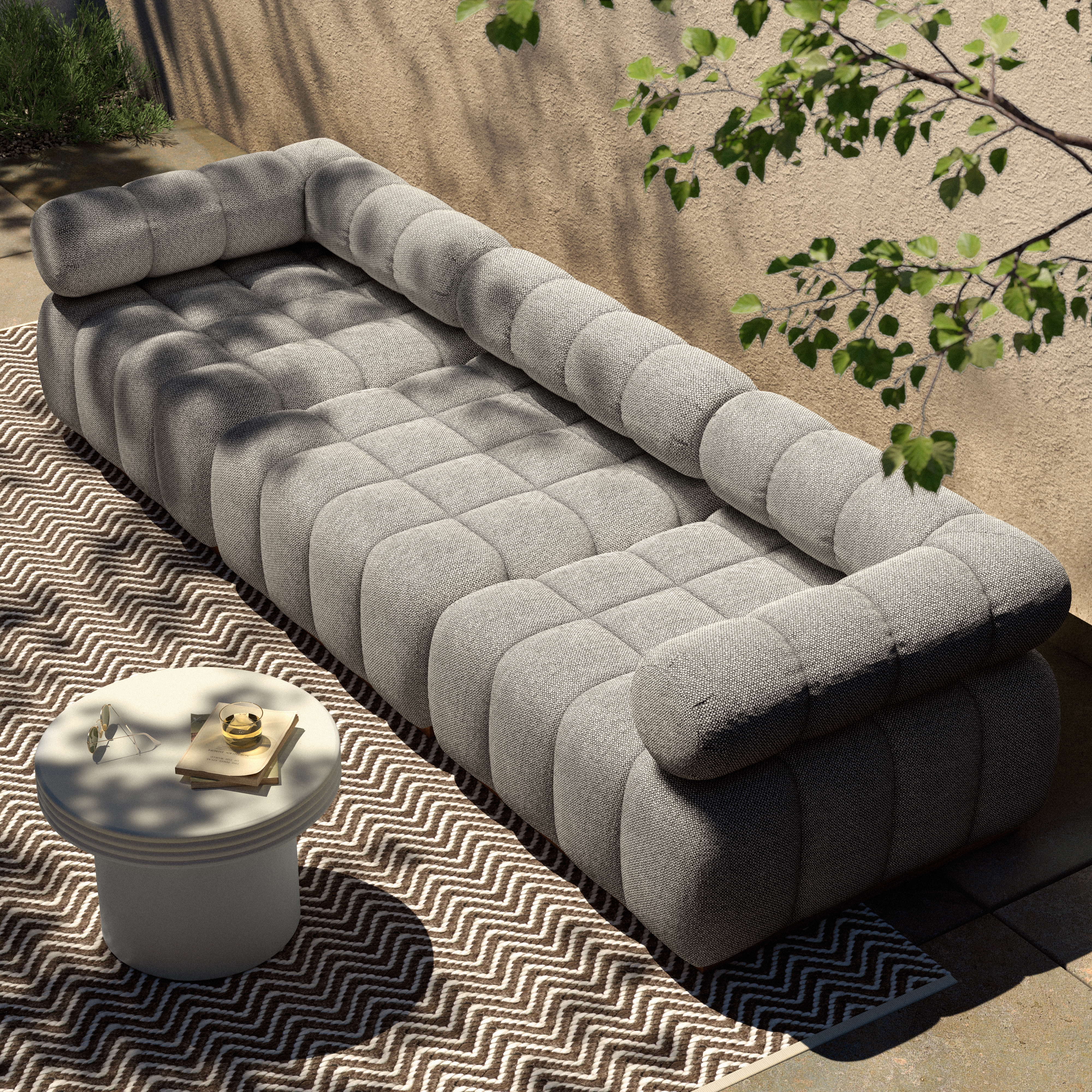Roma Outdoor 3pc Sectional-Ash - Image 10