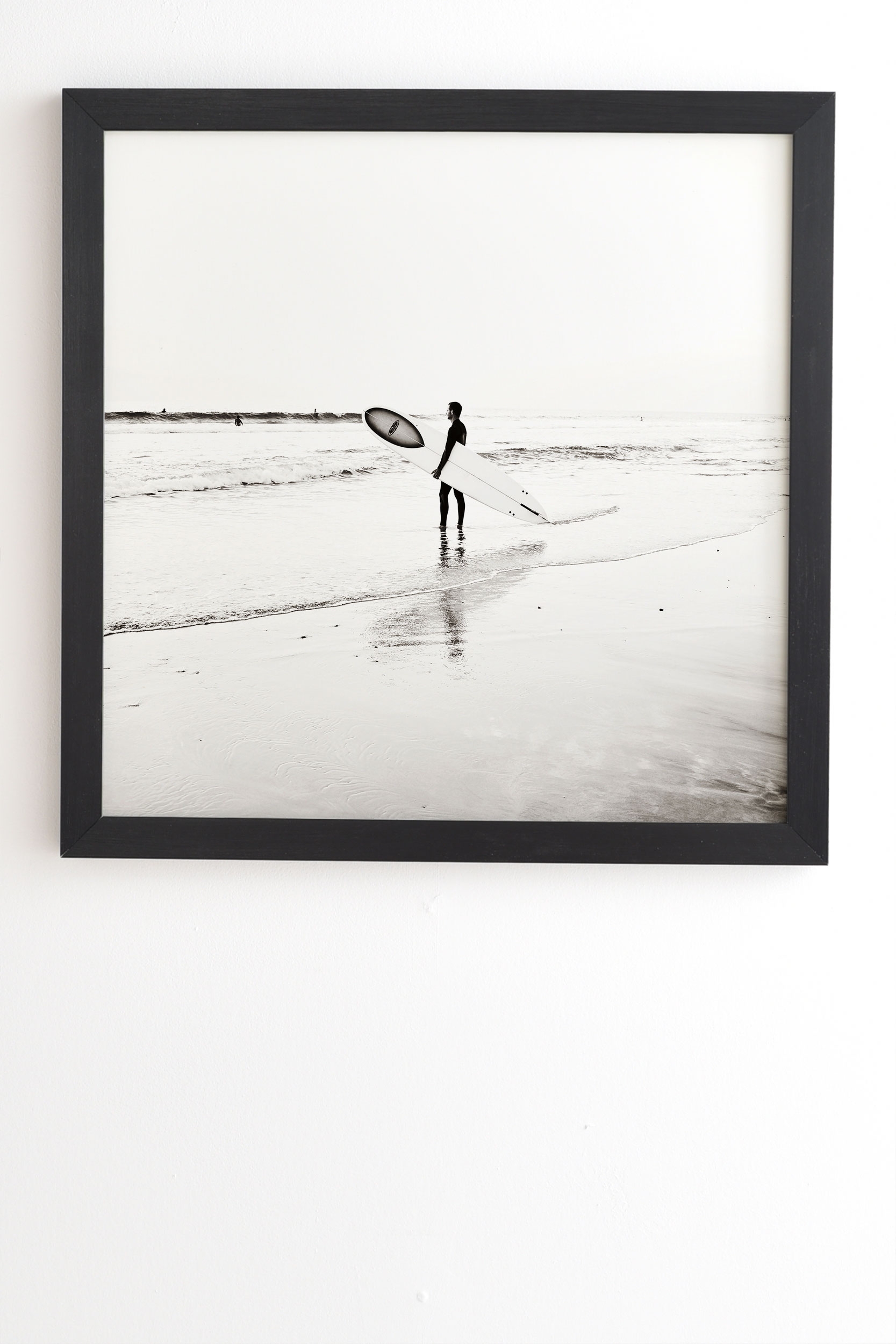 Surf Check by Bree Madden - Framed Wall Art Basic Black 11" x 13" - Image 1