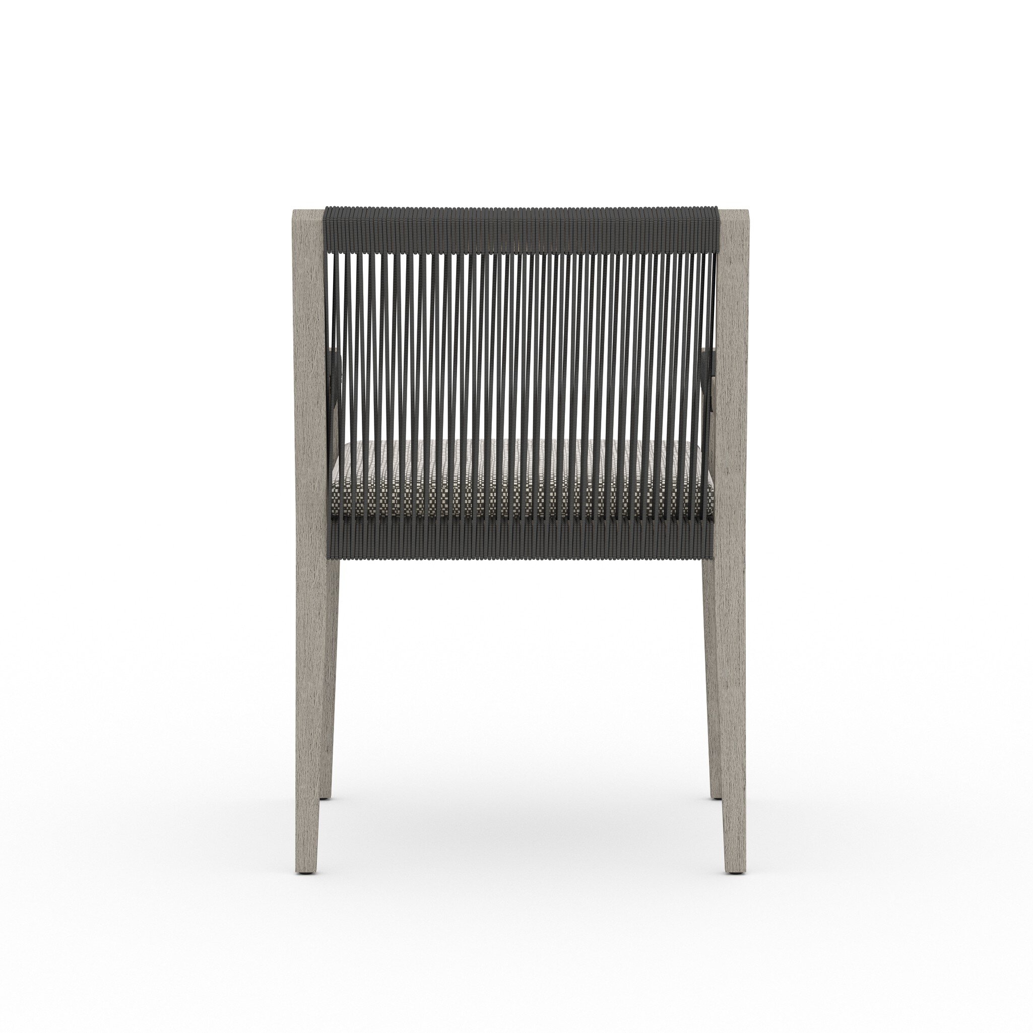 Sherwood Outdoor Dining Armchair, Weathered Grey - Faye Ash - Image 3