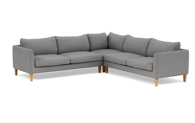 Owens Corner Sectional with Grey Plow Fabric and Natural Oak legs - Image 4