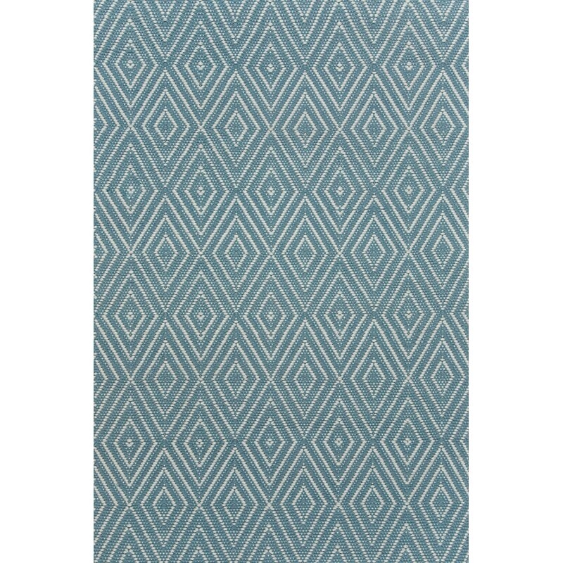 Dash and Albert Rugs Diamond Geometric Hand-Knotted Slate/Light Blue Indoor / Outdoor Area Rug - Image 0