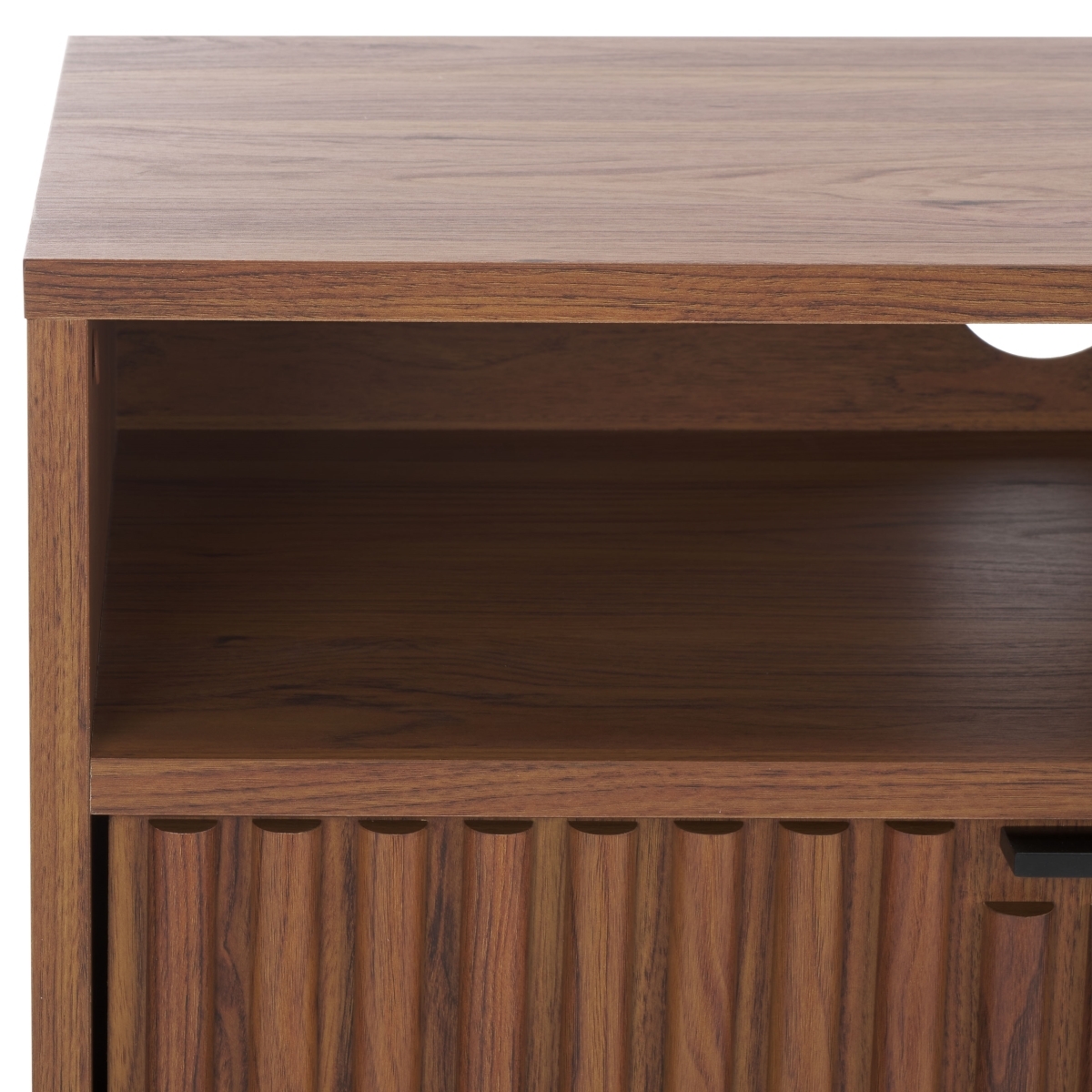 Lylia 2 Drawer 2 Shelf Media Stand - Walnut / Black - Safavieh - Image 2