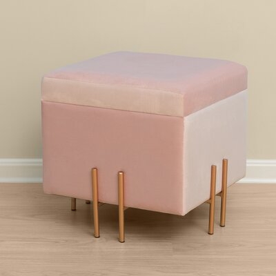 Hollydale 16" Wide Velvet Square Storage Ottoman with Storage - Image 0