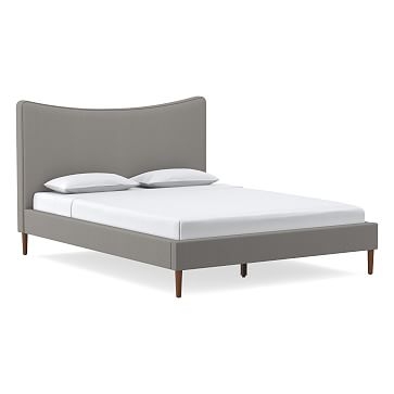 Myla No Tufting, Bed, Queen, YDLW, Pearl Gray, Cool Walnut - Image 0