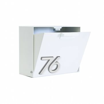 Cubby Wall Mounted Mailbox with Magnetic Wasatch House Numbers, White/Black - Image 2