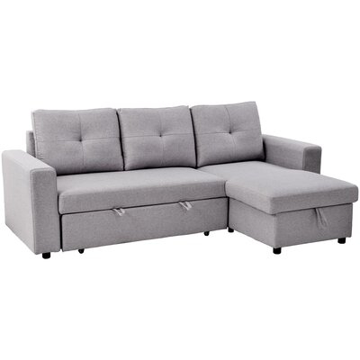 Sectional Storage Sofa Bed Reversible Pull Out Sleeper L-Shaped Corner Sofabed With Storage Chaise Left/Right Handed - Image 0