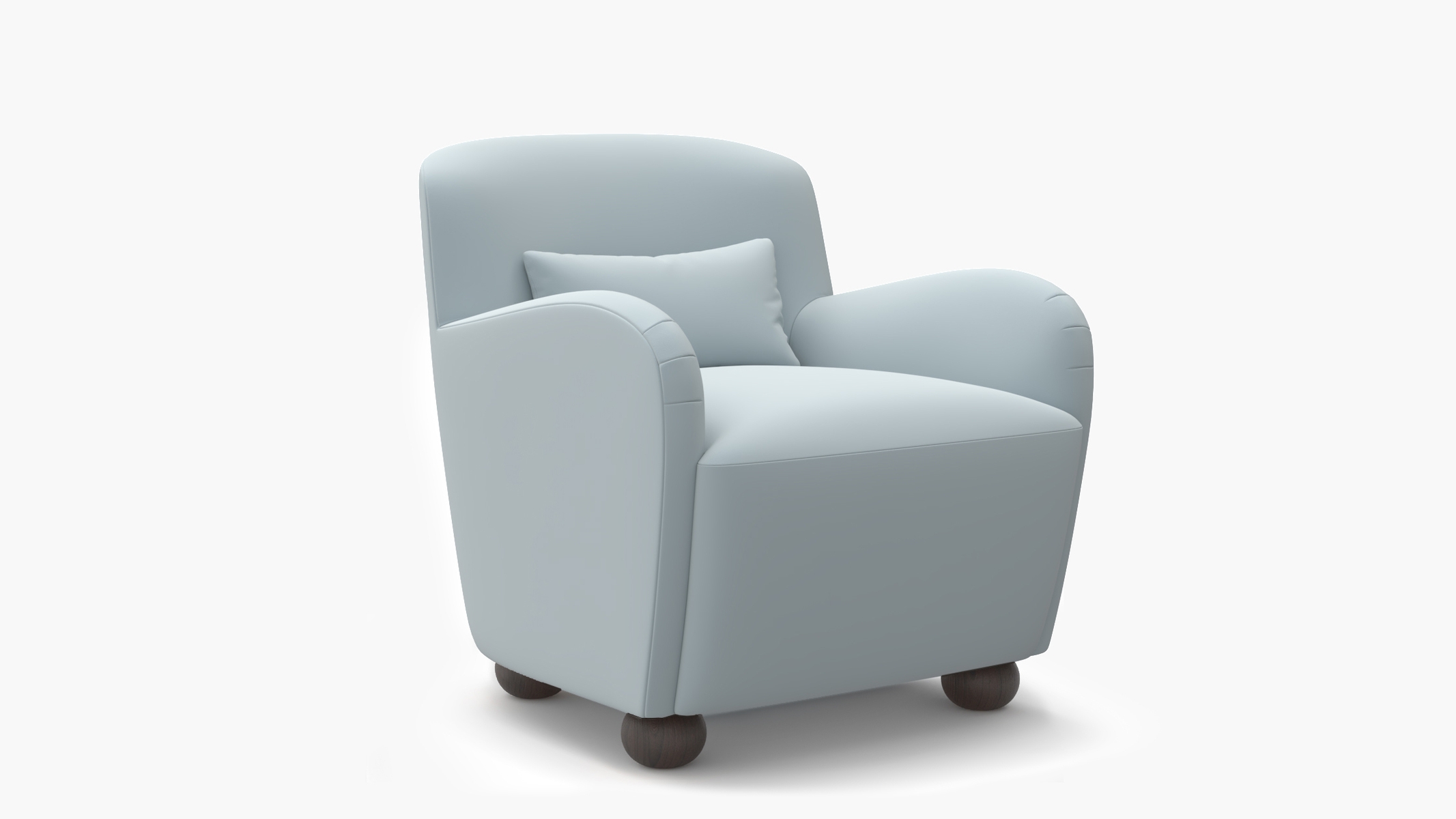 Club Chair, Sterling Performance Velvet, Espresso Bun Foot - Image 1