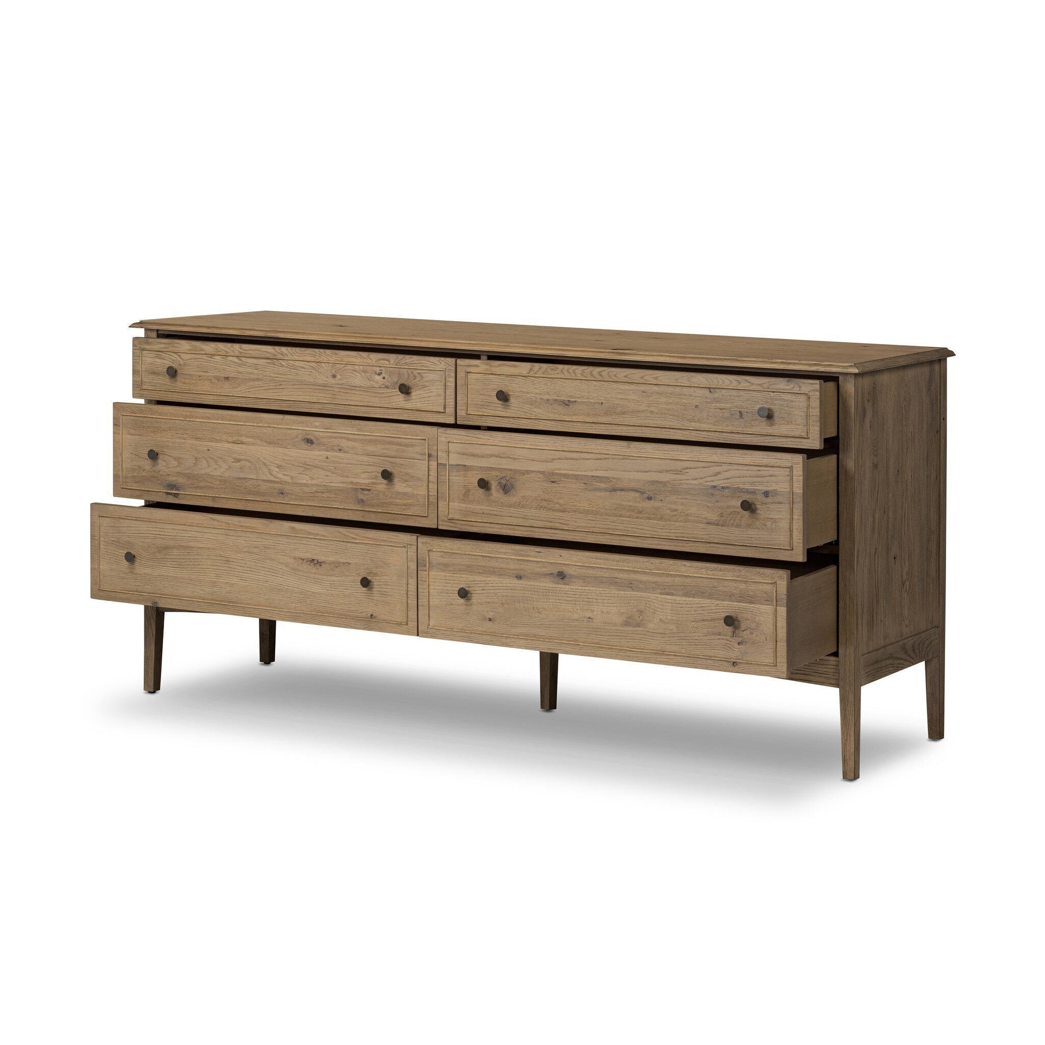 Maggie 6 Drawer Dresser - Aged Smoked Oak Resawn - Image 8