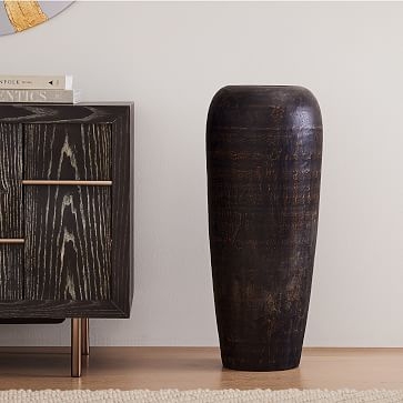 Morgan Wood Floor Vases, Floor Vase, Black, Munggur Wood, 24 Inches - Image 3