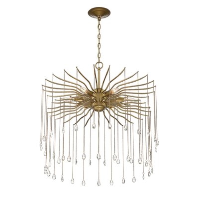 Aramide 6-Light Round Statement Brass And Crystal Chandelier - Image 0