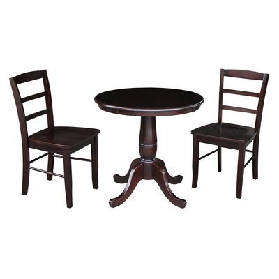 Sybil 3 Piece Solid Wood Dining Set - Image 0