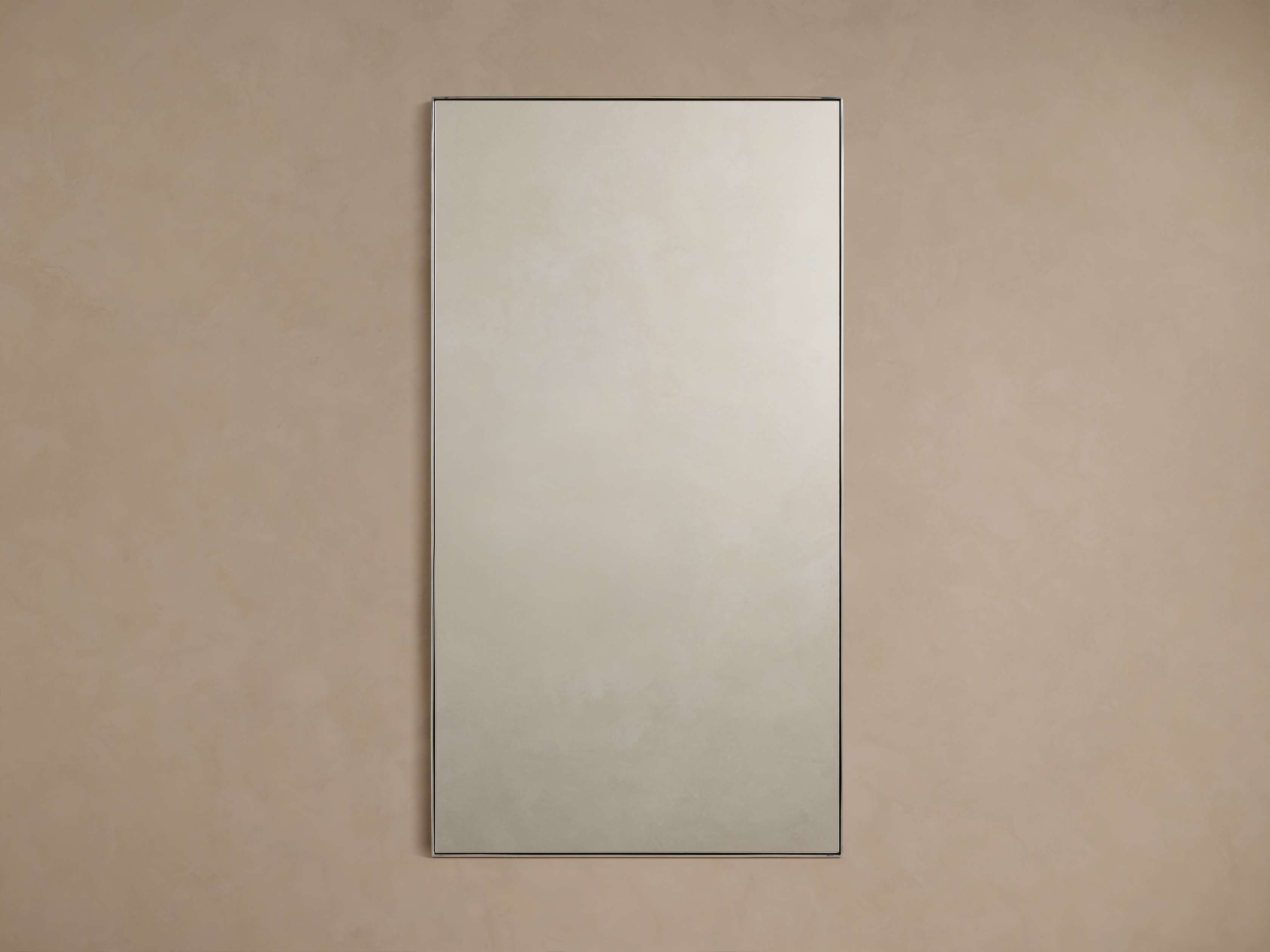 Lira Rectangular Bath Wall Mirror in Nickel Metal Silver - Image 0