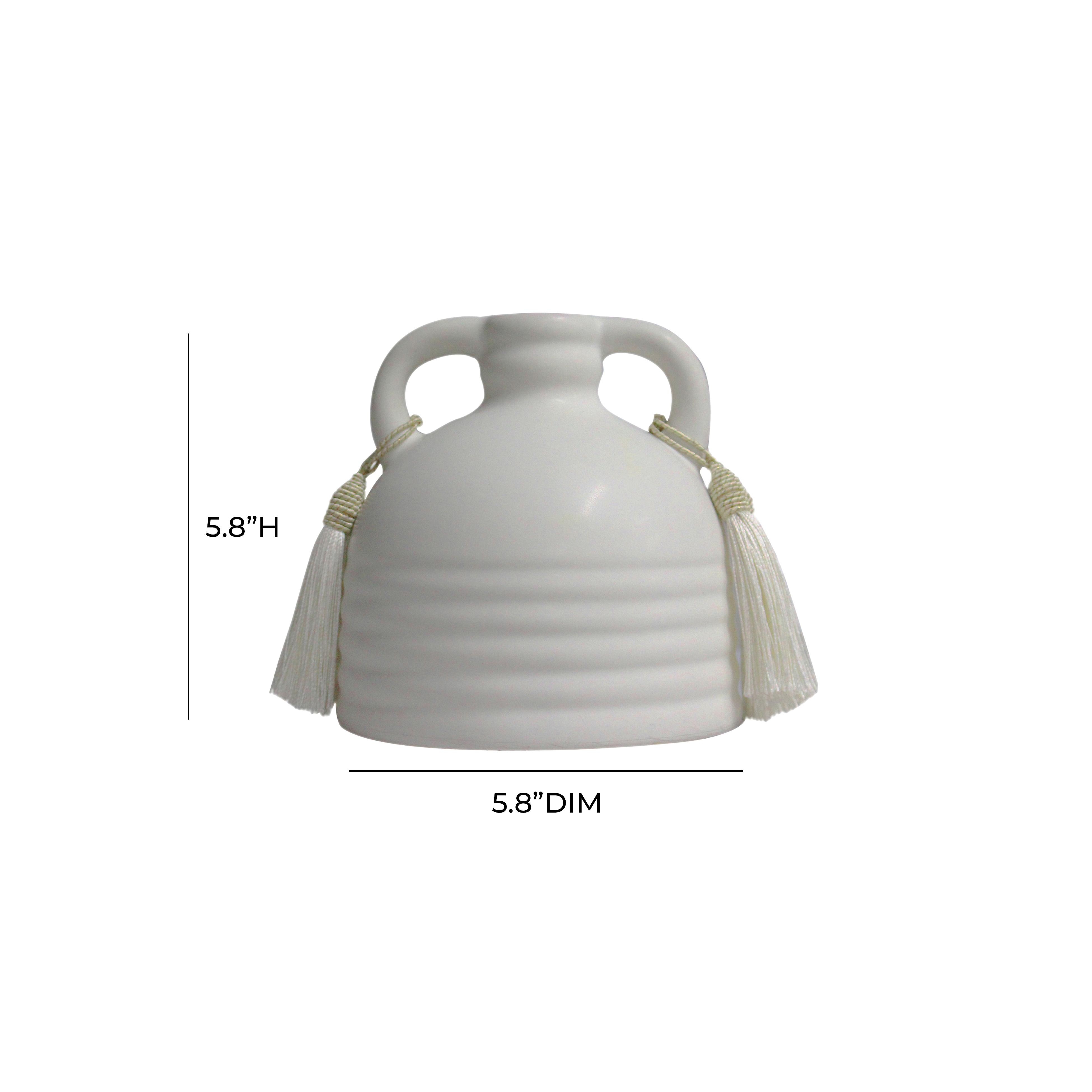 Adonis White Ceramic Vase - Image 3