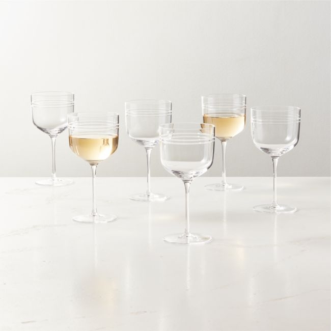 Noemie Etched White Wine Glass Set of 6 by goop - Image 0