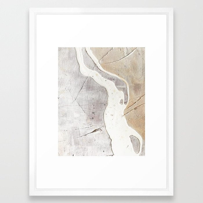 Feels: A Neutral, Textured, Abstract Piece In Whites By Alyssa Hamilton Art Framed Art Print by Alyssa Hamilton Art - Vector White - MEDIUM (Gallery)-20x26 - Image 0