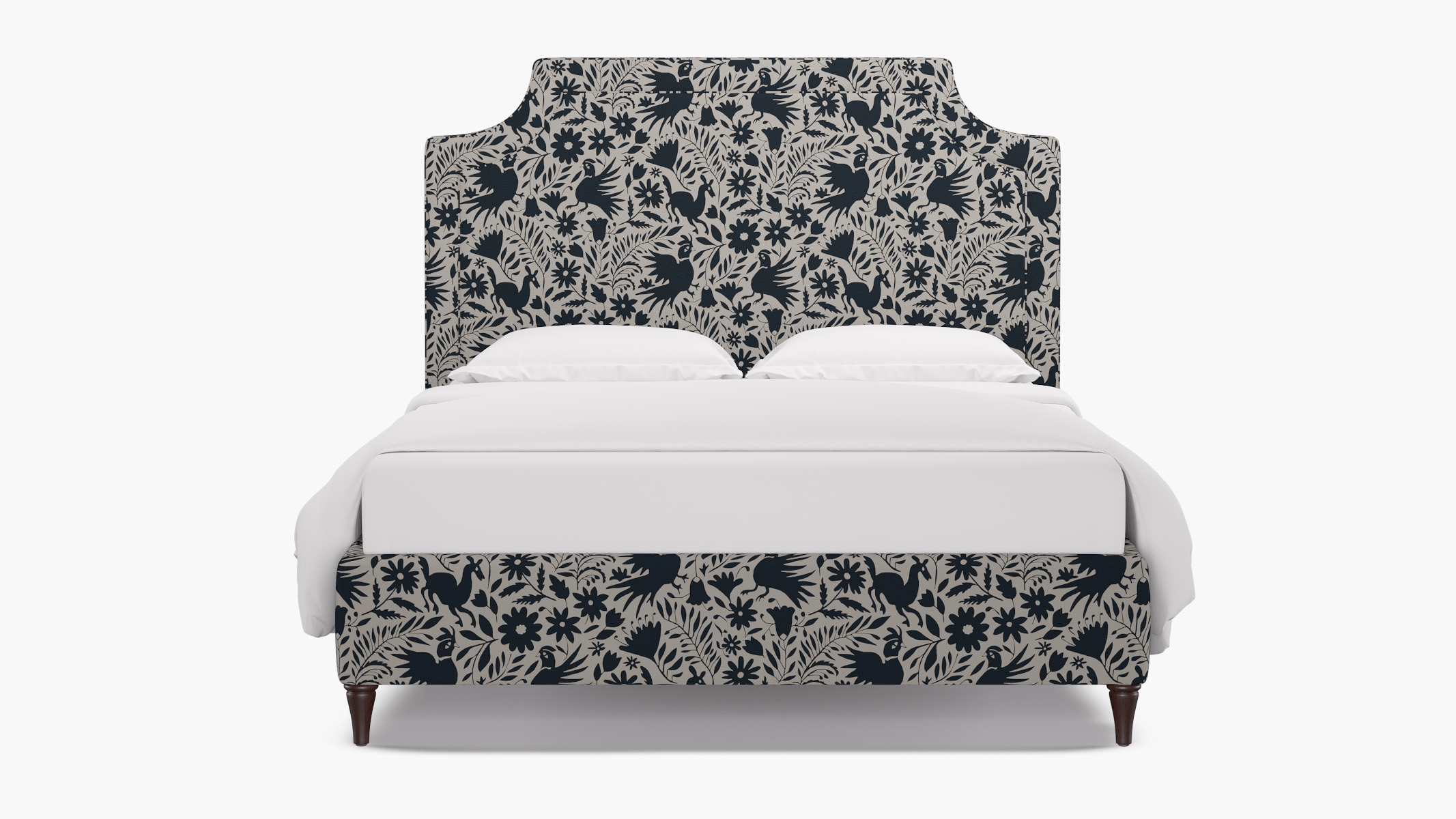 Deco Bed, Ink Frida, Espresso Decorative Tapered Leg, Twin - Image 0