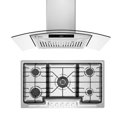 2 Piece Kitchen Package With 36" Gas Cooktop & 36" Ducted Island Range Hood - Image 0