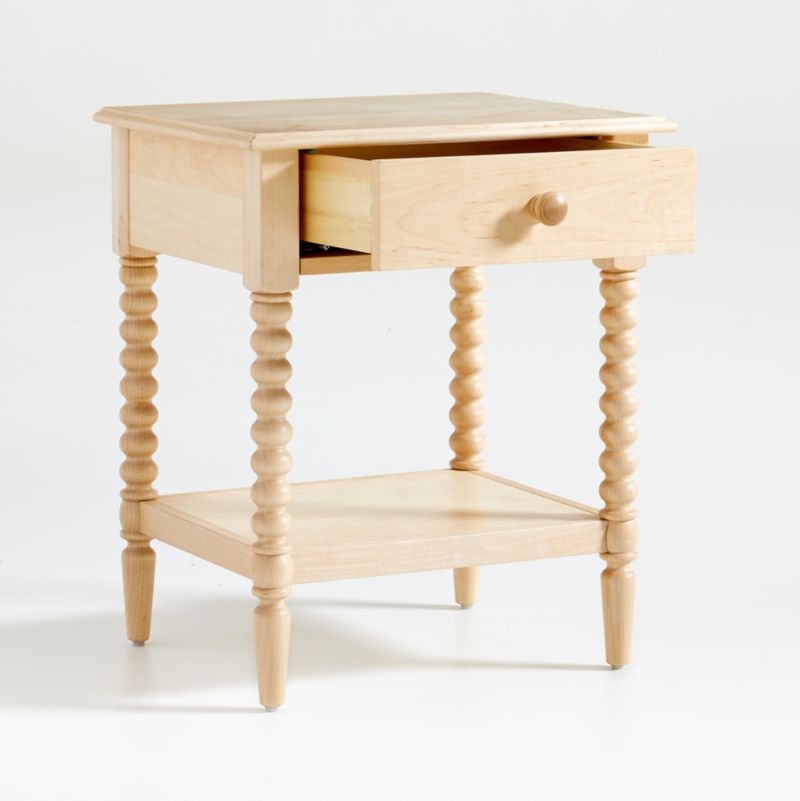 Jenny Lind Maple Wood Spindle Kids Nightstand with Drawer - Image 2