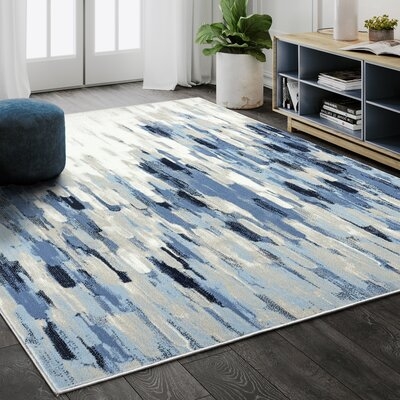 Aerilyn Abstract Blue/Beige Area Rug - Image 0