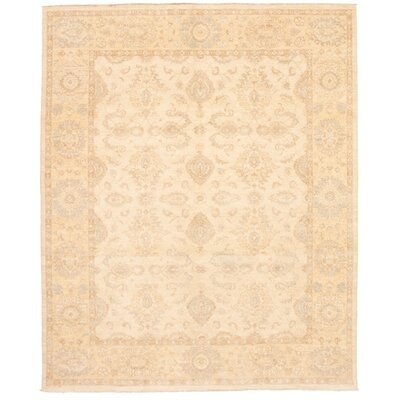 One-of-a-Kind Hand-Knotted New Age Ushak Cream 8' x 9'9" Wool Area Rug - Image 0