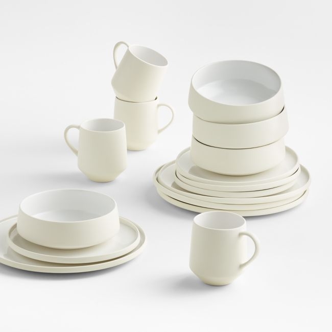 Tour White Porcelain 16-Piece Dinnerware Set - Image 0