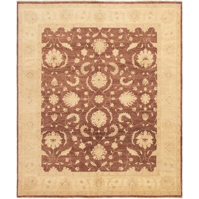 One-of-a-Kind Franich Hand-Knotted 2010s Ushak Beige/Brown 8'4" x 9'9" Wool Area Rug - Image 0