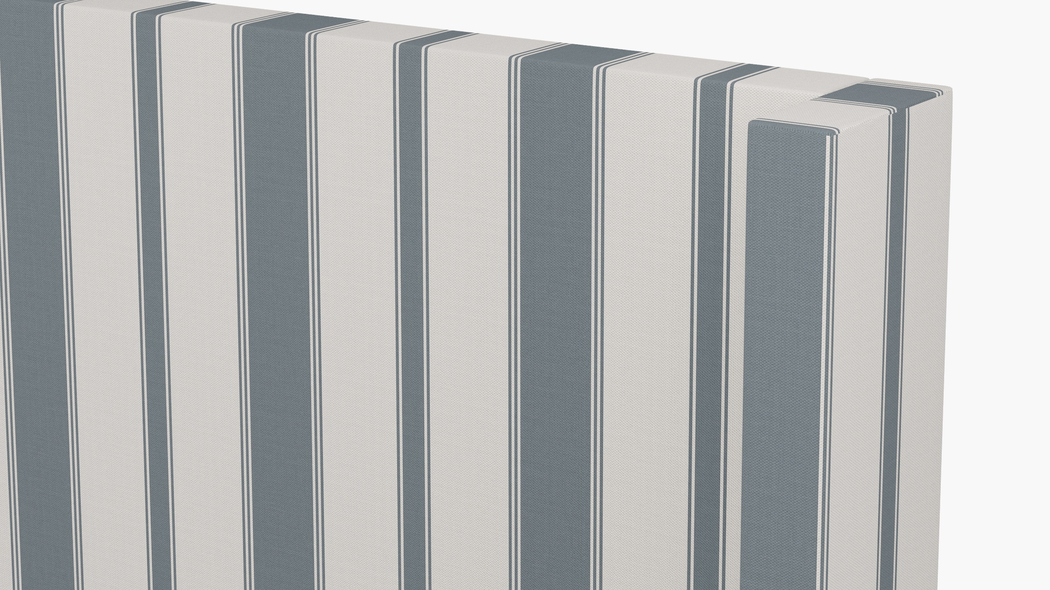 Modern Wingback Headboard, French Blue Clarence Stripe, Queen - Image 2