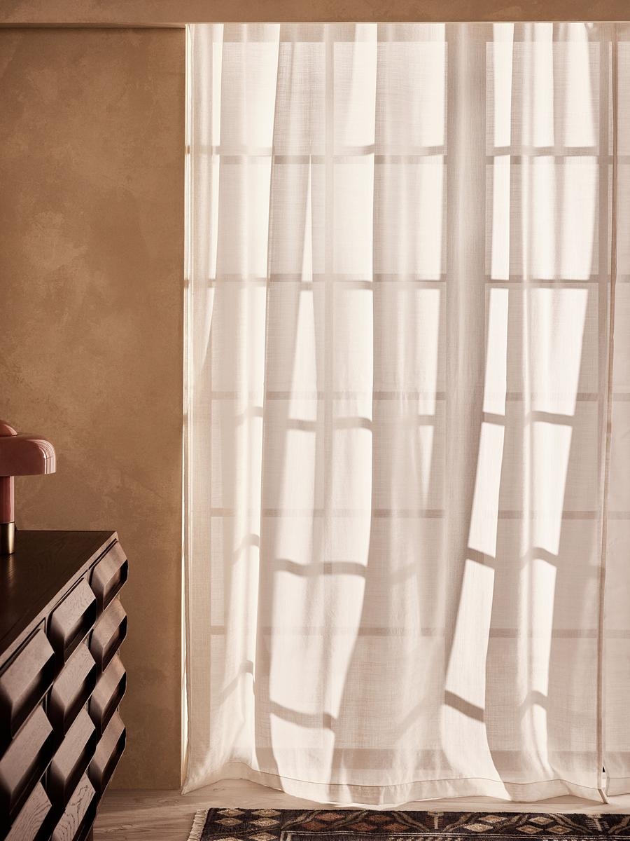 Wool Sheer Curtain Panel, W325cm x L274cm, Single Panel - Image 0