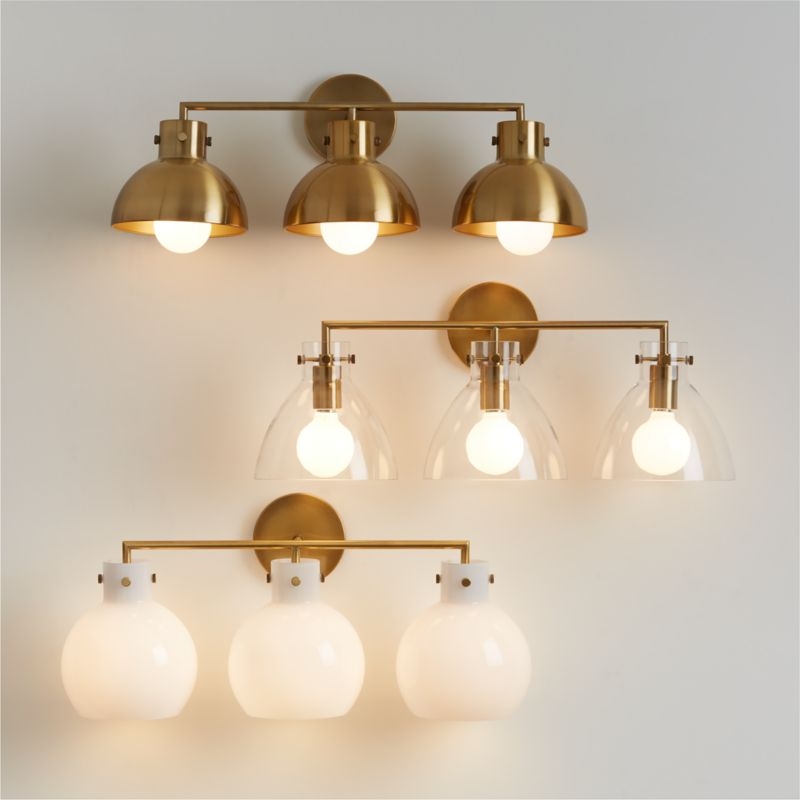 Dakota Brass 3-Light Wall Sconce with Milk Glass Globe - Image 1