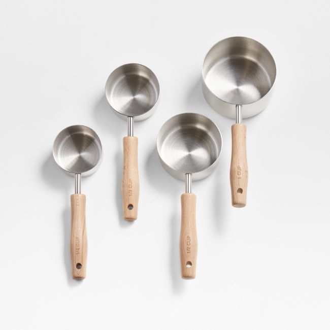 Beechwood and Stainless Steel Measuring Cups - Image 0