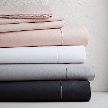 Organic Washed Cotton Sheet Set, Queen, Pink Champagne - Image 4