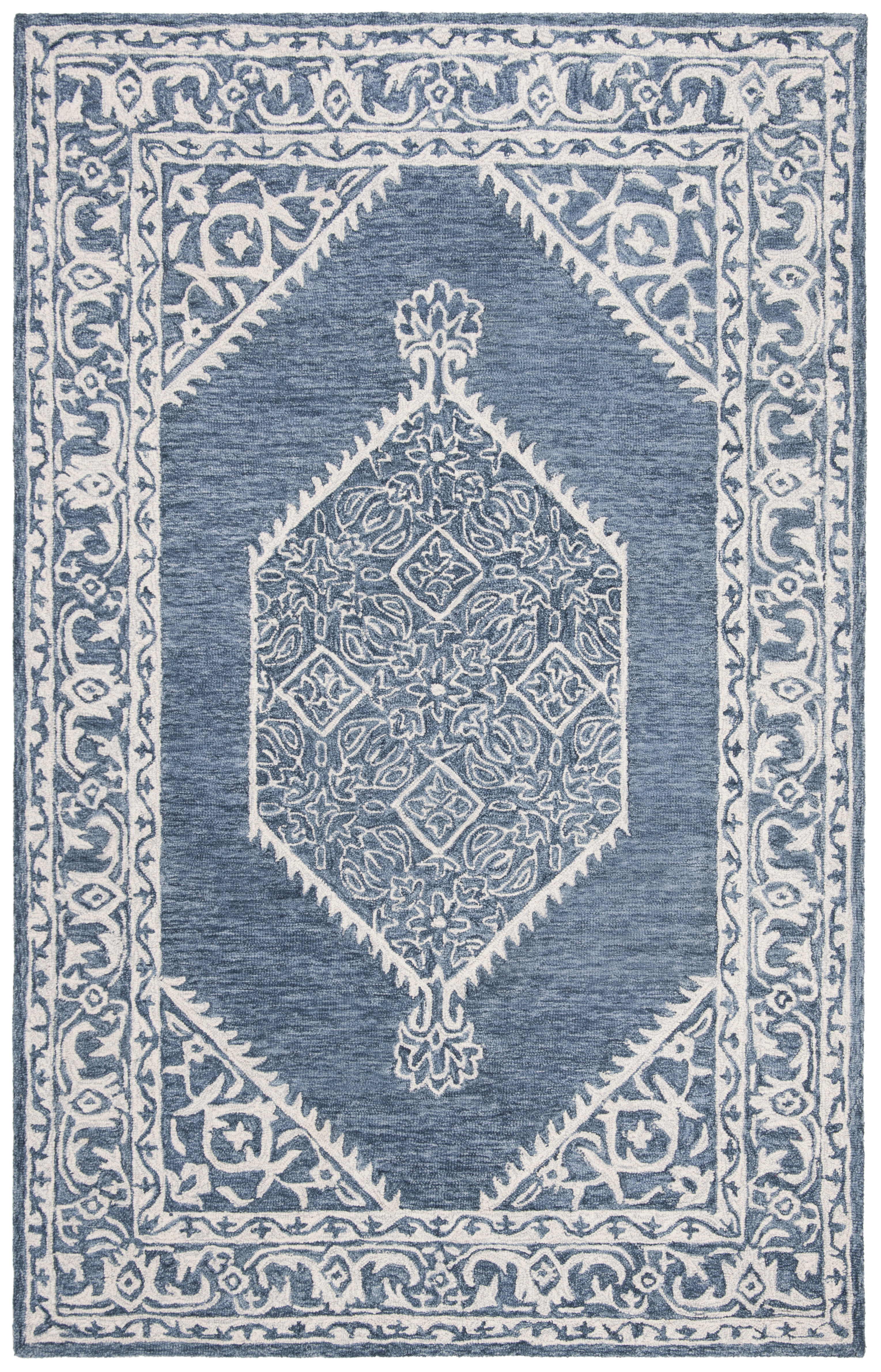 Arlo Home Hand Tufted Area Rug, MLP605M, Blue/Ivory,  5' X 8' - Image 0