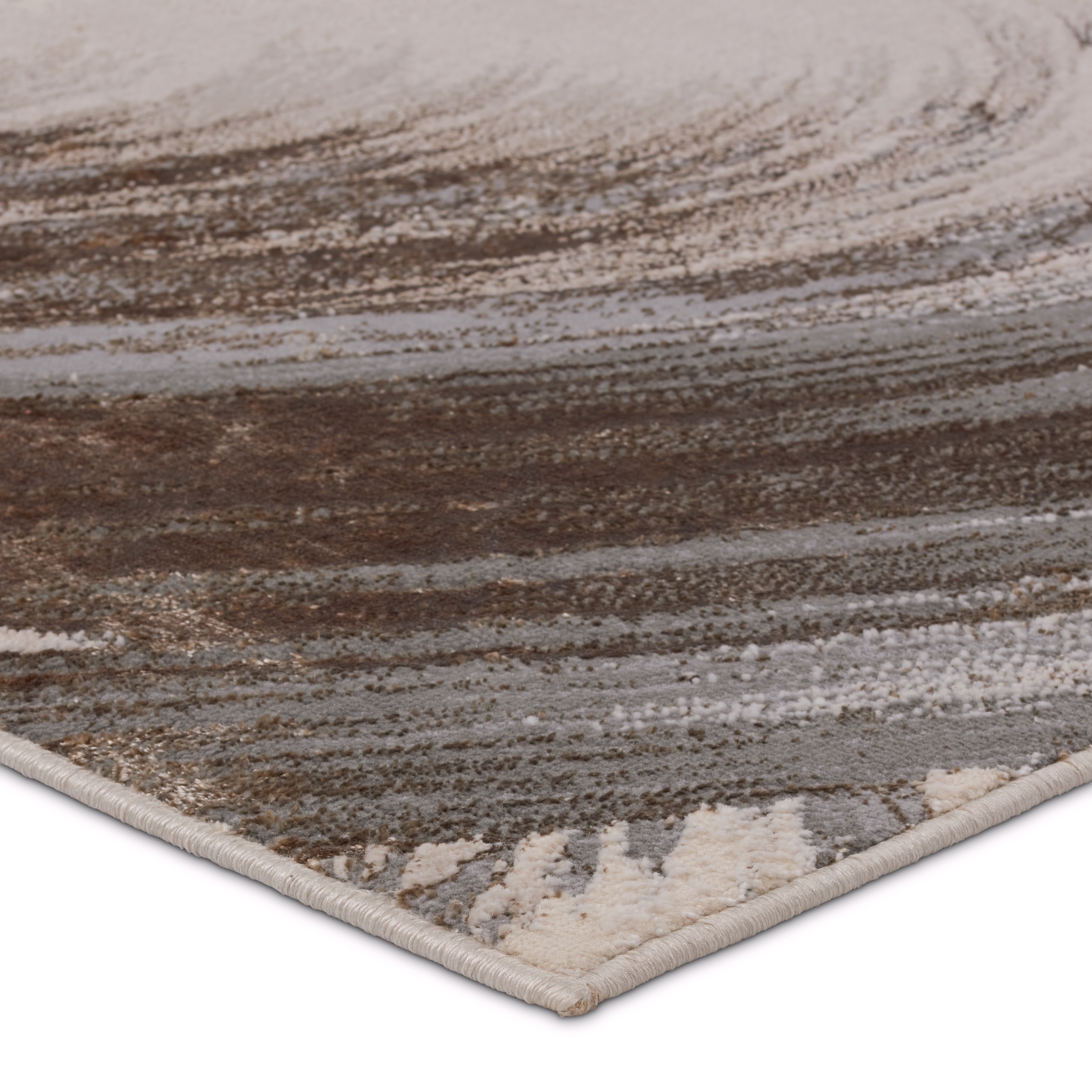 Zione Abstract Gray/ Brown Runner Rug (2'2"X8') - Image 1