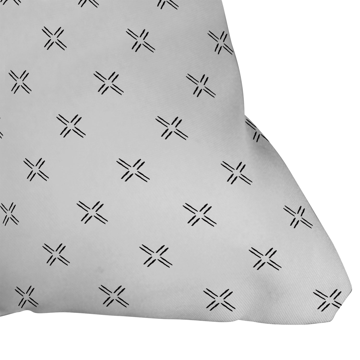 Mud Cloth Cross Black by Little Arrow Design Co - Outdoor Throw Pillow 16" x 16" - Image 2