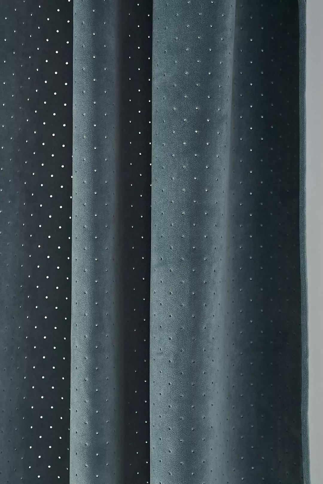 Velvet Louise Curtain, Blue, 96" X 50" - Image 2