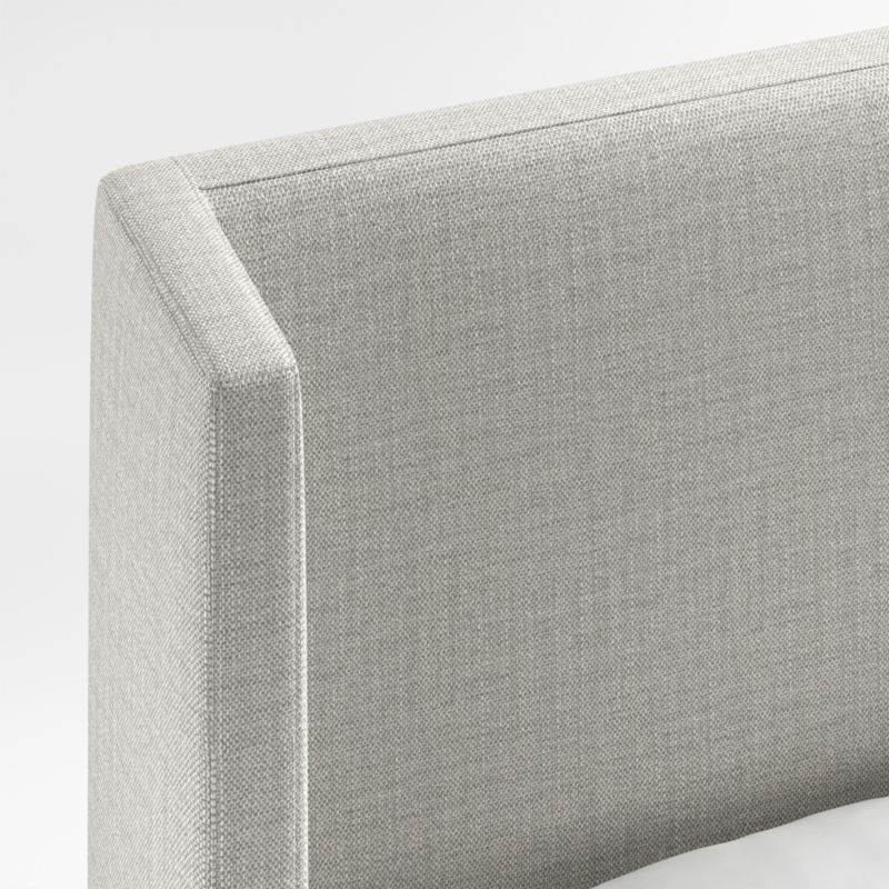 Arden 52" Mist Grey Upholstered Queen Headboard with Batten White Oak Storage Bed Base - Image 2