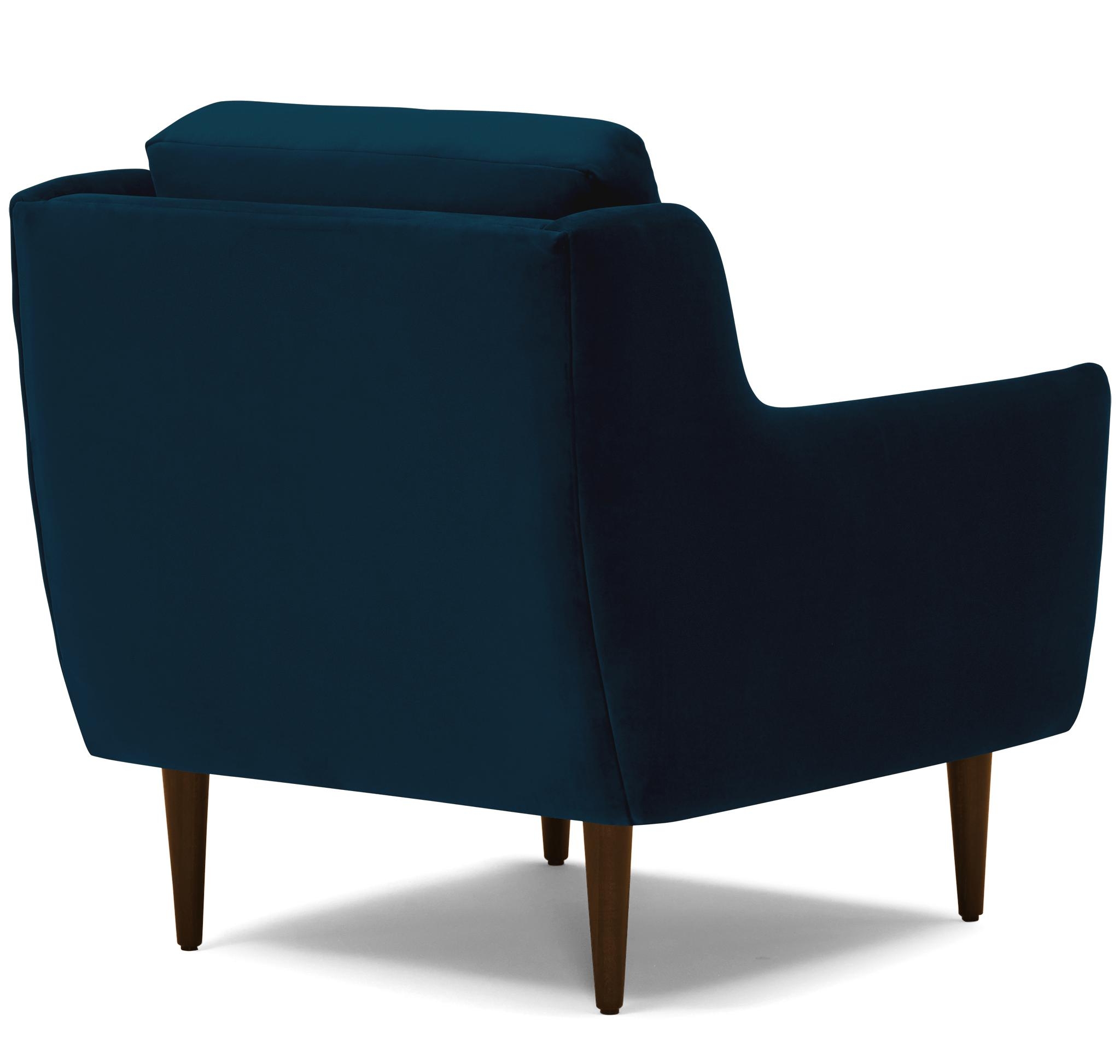 Blue Bell Mid Century Modern Chair - Key Largo Zenith Teal - Mocha - Image 3