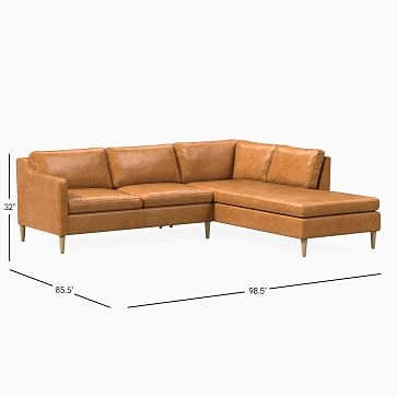 Hamilton Sectional Set 06: Left Arm Sofa, Right Arm Terminal Chaise, Poly, Charme Leather, Burnt Sienna, Almond - Image 3