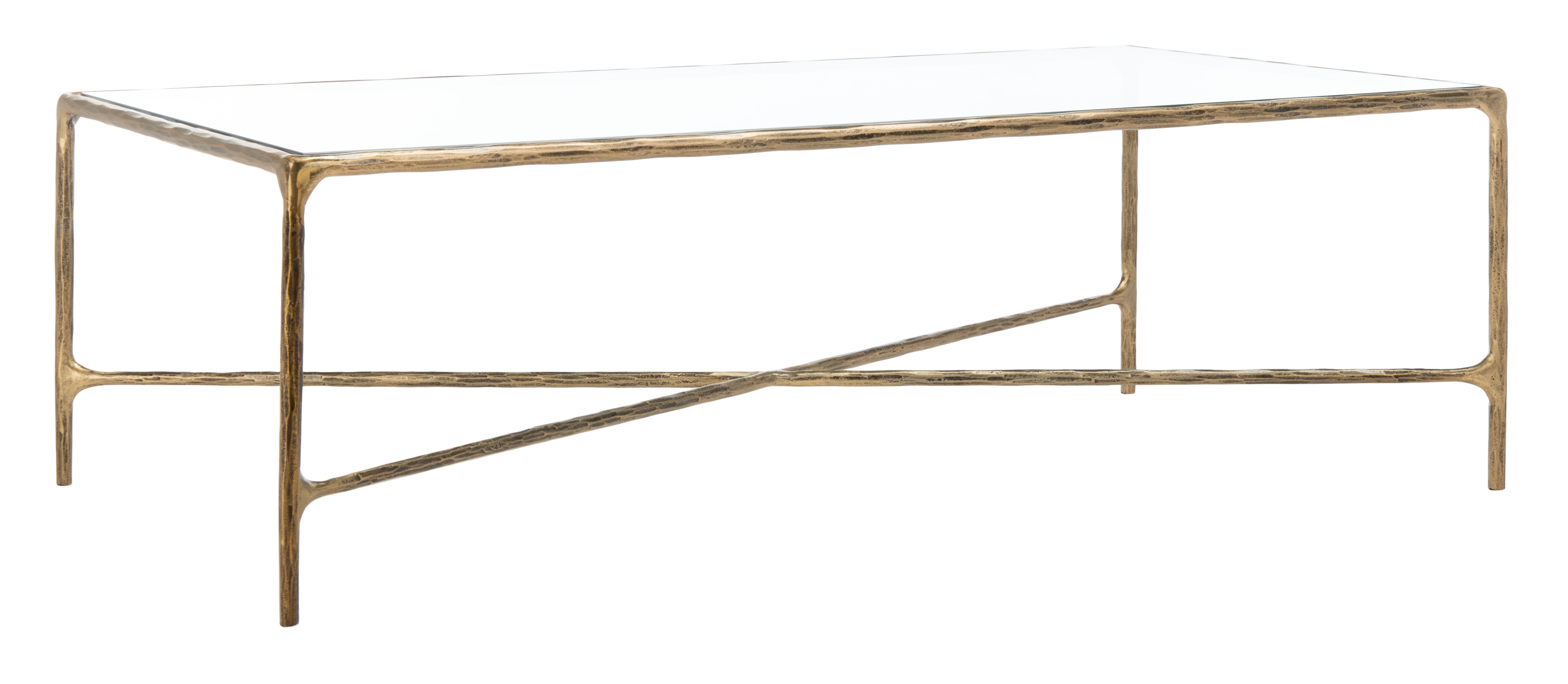 Jessa Rectangle Metal Coffee Table - Brass - Image 3
