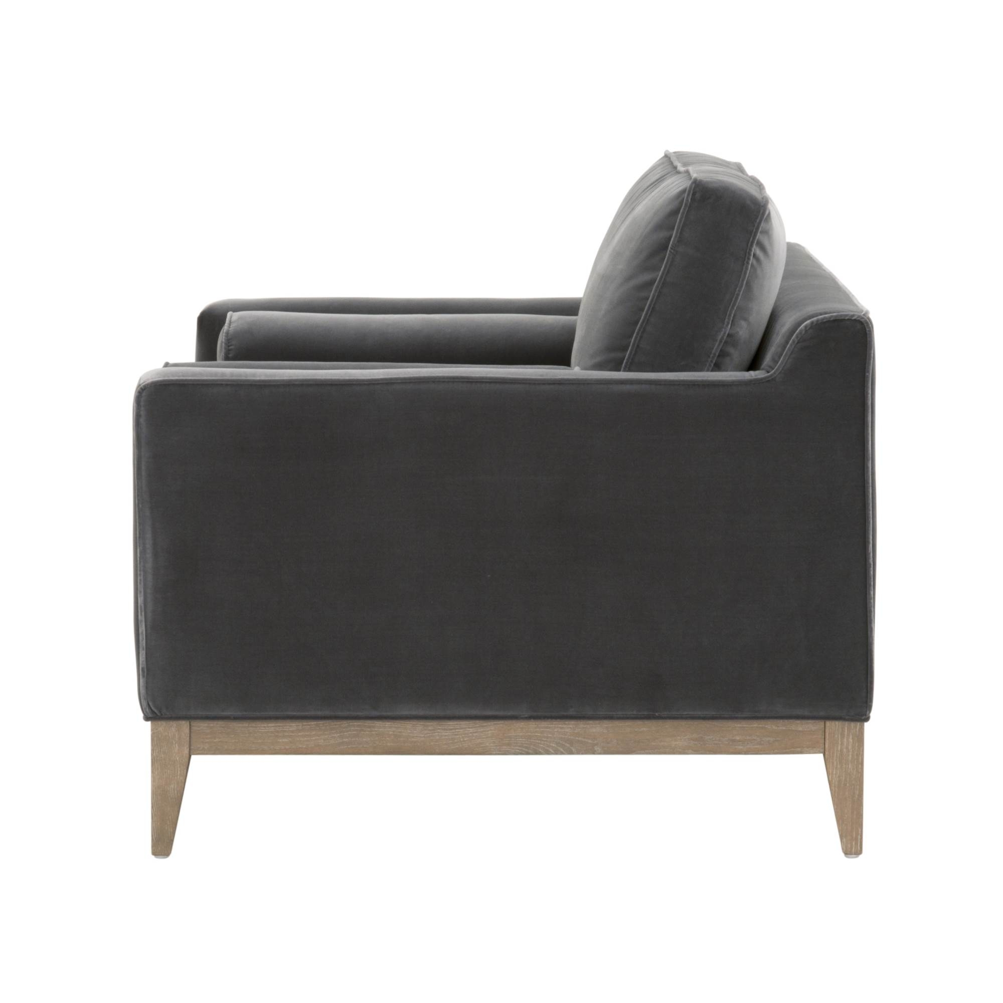 Desiree Post Modern Sofa Chair, Dark Dove Velvet - Image 2