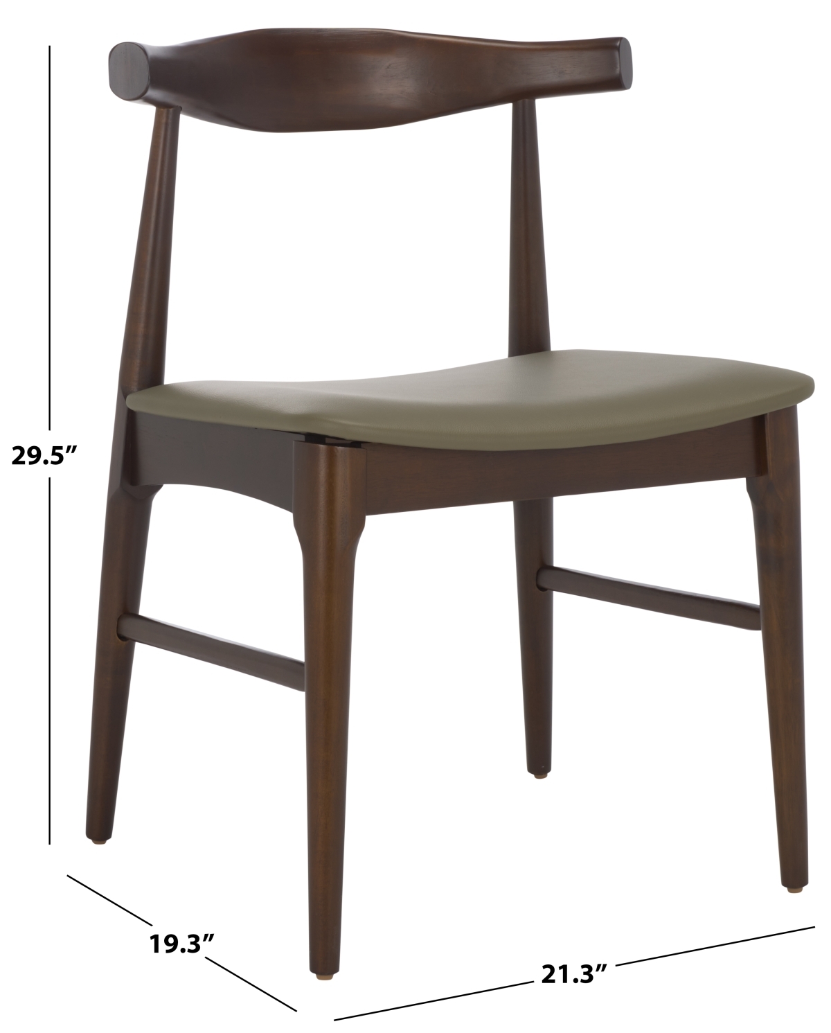 Elbow Dining Chair - Olive / Espresso - Image 9
