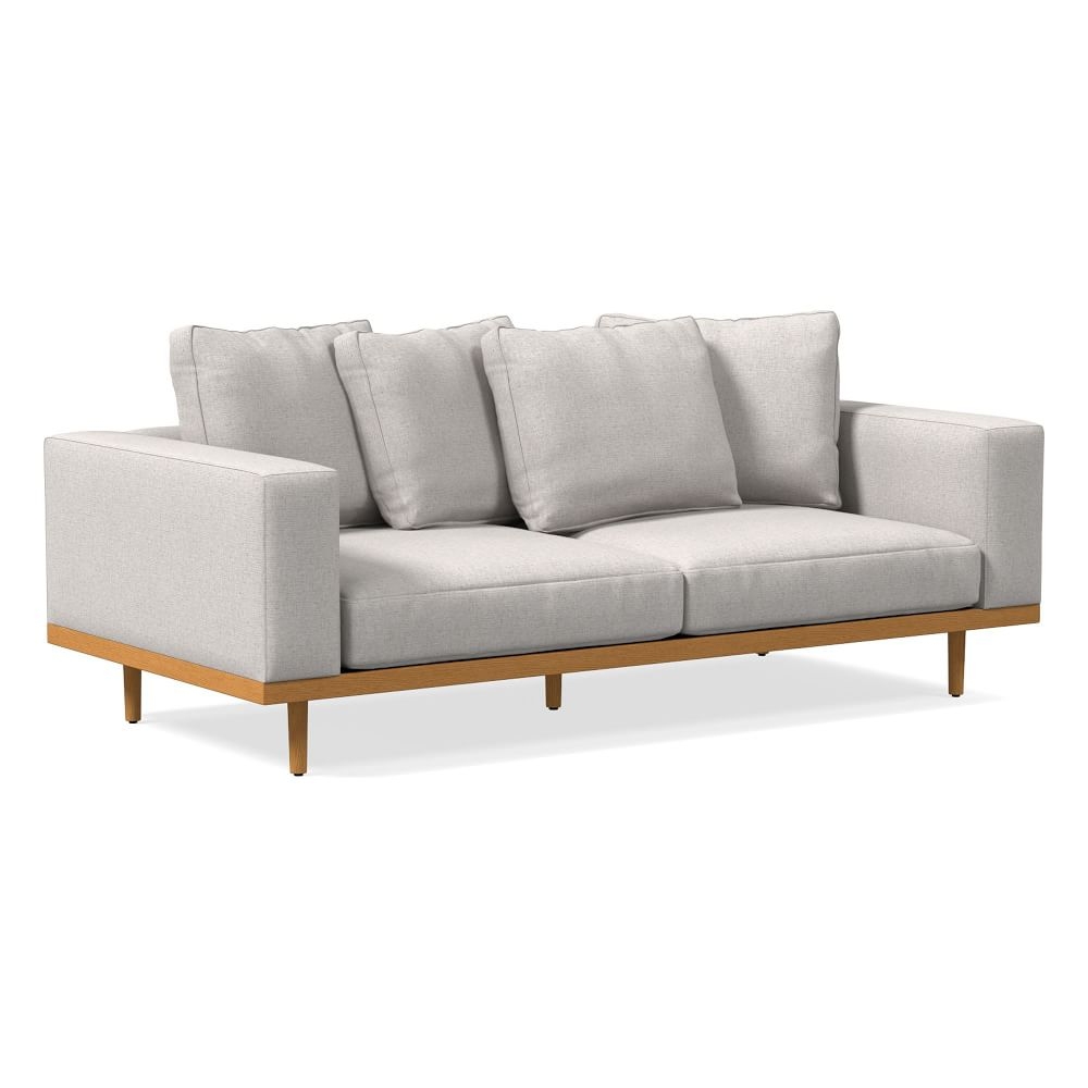 Newport 84" Toss-Back Cushion Sofa, Performance Coastal Linen, Dove, Almond - Image 0