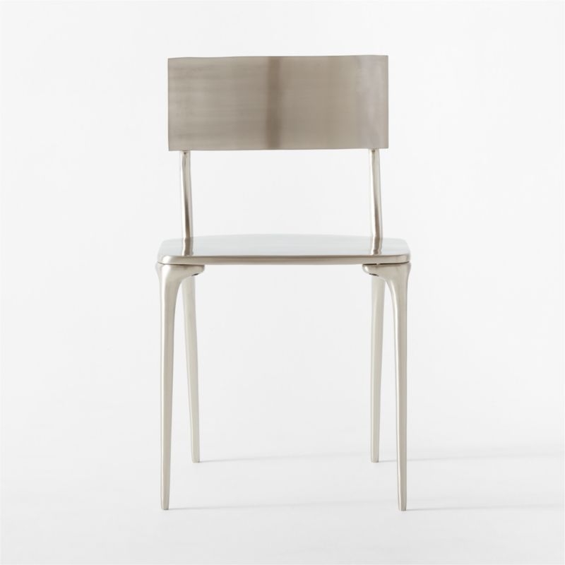 Oro Polished Silver Dining Chair - Image 1