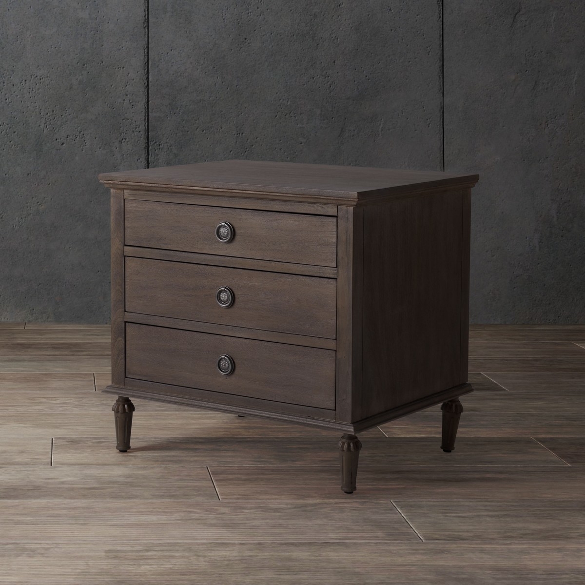 Lisabet 3 Drawer Wood Nightstand - Light Brown - Image 1