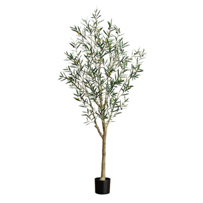 84" Artificial Olive Tree in Pot Liner - Image 0