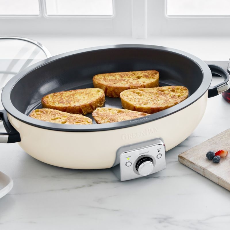 GreenPan ™ Elite Oval Electric Skillet in Cloud Cream - Image 5