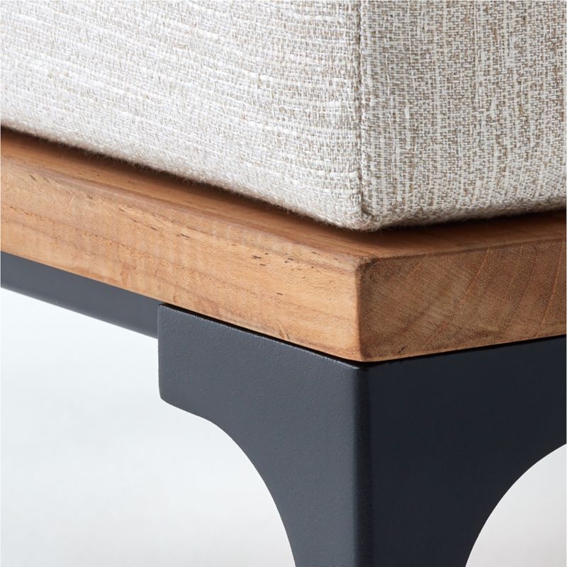 Naya Cast Iron and Teak Left Arm Loveseat - Image 5