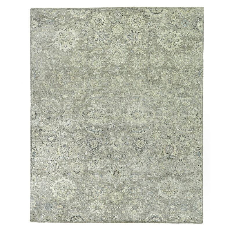 Exquisite Rugs Bloom Hand-Knotted Wool Beige/Brown Area Rug Rug Size: Rectangle 12' x 15' - Image 0
