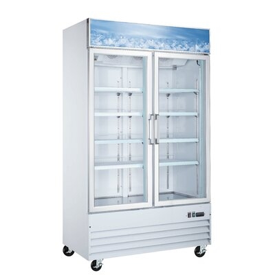 NSF 45 Cu.Ft Mechandiser Refrigerator Two Glass Door Cooler Wing Door - Image 0