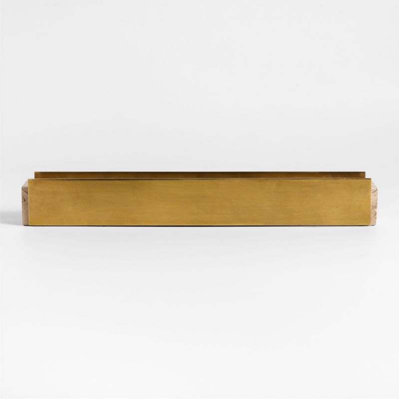 Liner Travertine and Brass Candelabra by Brigette Romanek - Image 2